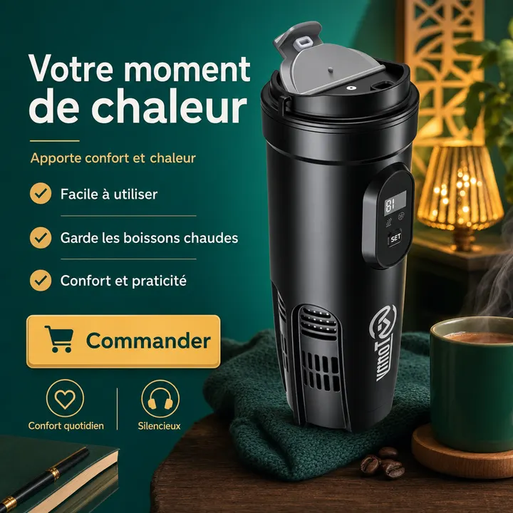 Affiche Creafrik : gobelet et tasse fumante.